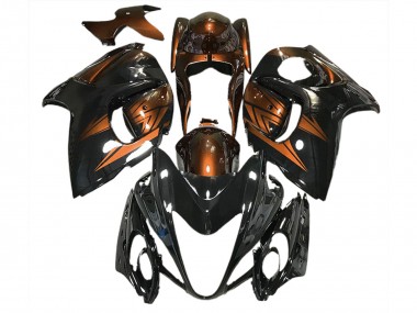 2008-2020 Gloss Black and Deep Orange Suzuki GSXR 1300 Hayabusa Motorcycle Fairings