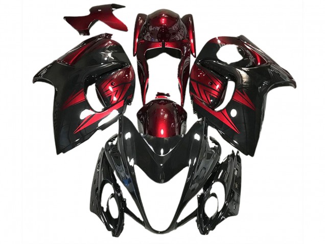 2008-2020 Gloss Black and Deep Red Suzuki GSXR 1300 Hayabusa Motorcycle Fairings 2008-2020 Gloss Black and Deep Red Suzuki GSXR 1300 Hayabusa Motorcycle Fairings