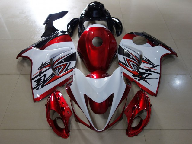 2008-2020 Gloss Red & White Design Suzuki GSXR 1300 Hayabusa Motorcycle Fairings 2008-2020 Gloss Red & White Design Suzuki GSXR 1300 Hayabusa Motorcycle Fairings