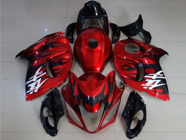 2008-2020 Vibrant Red & Flame Suzuki GSXR 1300 Hayabusa Motorcycle Fairings