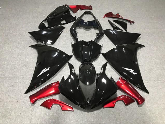2009-2011 Gloss Black & Red Yamaha R1 Motorcycle Fairings