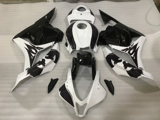 2009-2012 Black / White Custom Honda CBR600RR Motorcycle Fairings