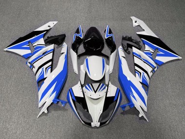 2009-2012 Blue White and Black Zag Kawasaki ZX6R Motorcycle Fairings