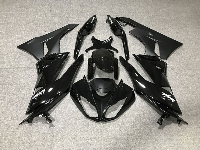 2009-2012 Gloss Black Kawasaki ZX6R Motorcycle Fairings