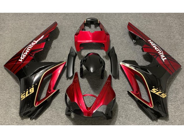 2009-2012 Gloss Red and Black Triumph Daytona 675 Motorcycle Fairings