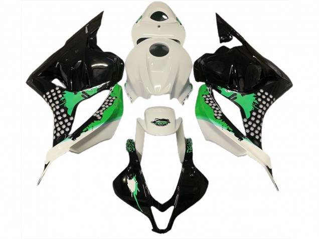 2009-2012 Gloss White & Green Splatter Honda CBR600RR Motorcycle Fairings 2009-2012 Gloss White & Green Splatter Honda CBR600RR Motorcycle Fairings