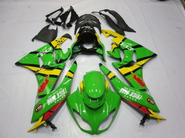 2009-2012 Green Yellow Kawasaki ZX6R Motorcycle Fairings
