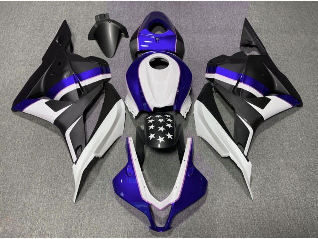 2009-2012 Matte Black and Dark Blue Star Honda CBR600RR Motorcycle Fairings