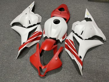 2009-2012 Matte Red / White Honda CBR600RR Motorcycle Fairings