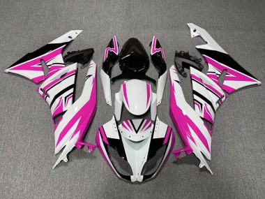 2009-2012 Pink White and Black Zag Kawasaki ZX6R Motorcycle Fairings