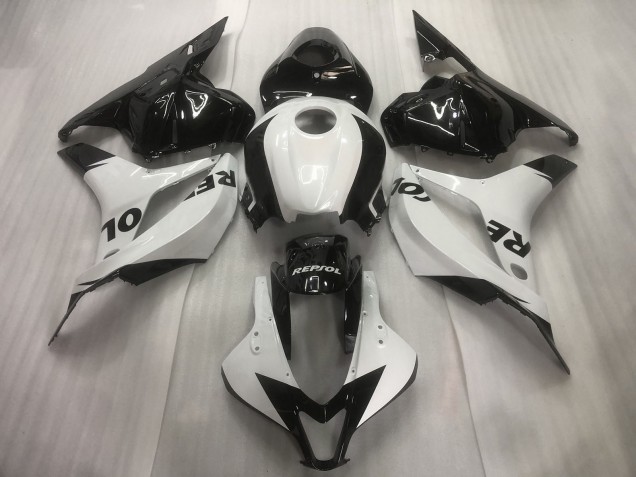 2009-2012 White / Black Repsol Plain Honda CBR600RR Motorcycle Fairings