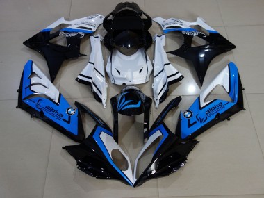 2009-2014 Alien Blue and White BMW S1000RR Motorcycle Fairings