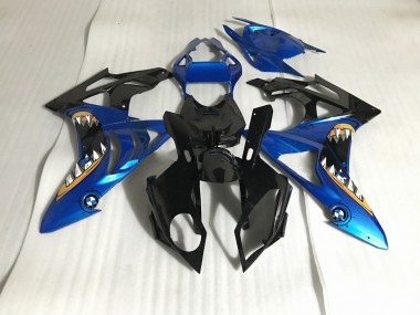 2009-2014 Alien Blue and White BMW S1000RR Motorcycle Fairings