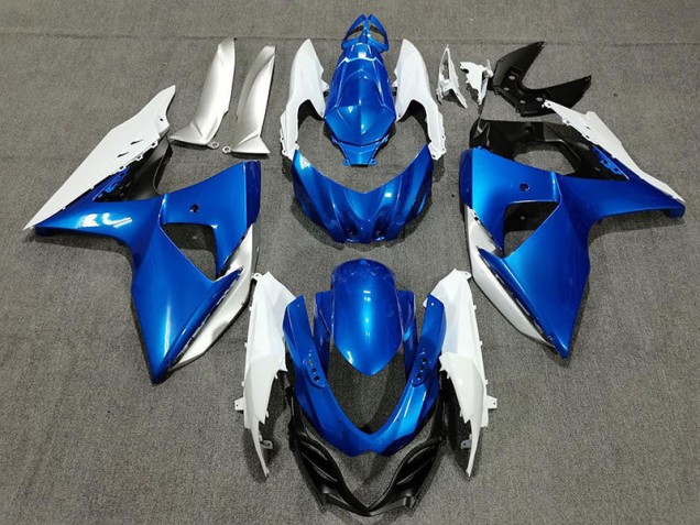 2009-2016 Blue White and Silver Suzuki GSXR 1000 Motorcycle Fairings 2009-2016 Blue White and Silver Suzuki GSXR 1000 Motorcycle Fairings