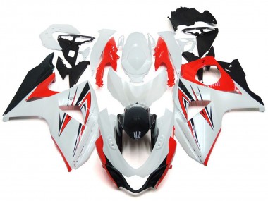 2009-2016 Gloss Red with White and black Custom Style Suzuki GSXR 1000 Motorcycle Fairings