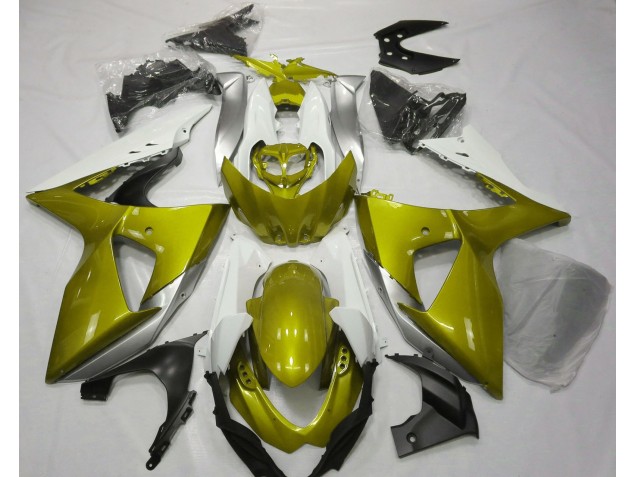 2009-2016 Gloss Yellow & White Suzuki GSXR 1000 Motorcycle Fairings