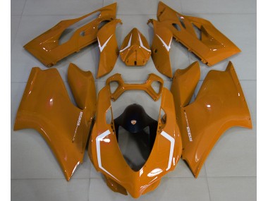2011-2014 Gloss Orange & White Ducati Ducati 1199 Motorcycle Fairings