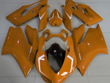 2011-2014 Gloss Orange & White Ducati Ducati 1199 Motorcycle Fairings