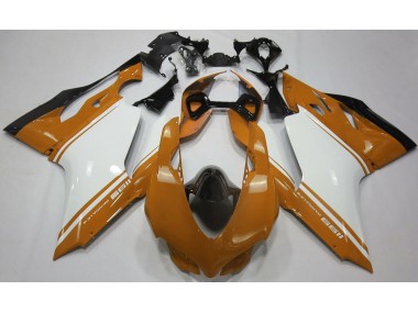 2011-2014 Gloss Orange White and Black Ducati Ducati 1199 Motorcycle Fairings