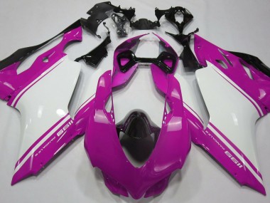 2011-2014 Gloss Pink White and Black Ducati Ducati 1199 Motorcycle Fairings