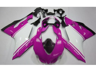 2011-2014 Gloss Pink White and Black Ducati Ducati 1199 Motorcycle Fairings
