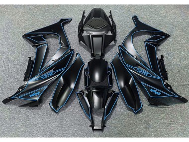 2011-2015 Matte Black & Blue Lining Kawasaki ZX10R Motorcycle Fairings