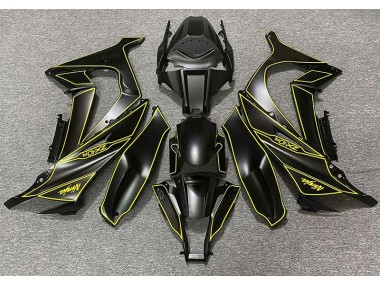 2011-2015 Matte Black & Yellow Lining Kawasaki ZX10R Motorcycle Fairings