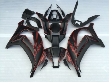2011-2015 Matte Black and Red Kawasaki ZX10R Motorcycle Fairings