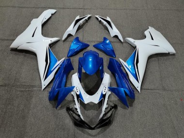 2011-2024 Blue and White Suzuki GSXR 600-750 Motorcycle Fairings