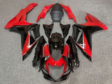 2011-2024 Deep Red and Gloss Black Suzuki GSXR 600-750 Motorcycle Fairings