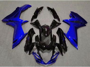 2011-2024 Gloss Black and Aqua Blue Suzuki GSXR 600-750 Motorcycle Fairings