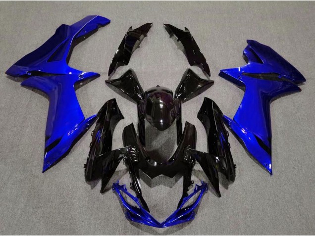 2011-2024 Gloss Black and Aqua Blue Suzuki GSXR 600-750 Motorcycle Fairings 2011-2024 Gloss Black and Aqua Blue Suzuki GSXR 600-750 Motorcycle Fairings