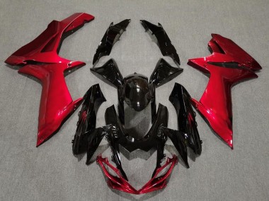 2011-2024 Gloss Black and Lava Red Suzuki GSXR 600-750 Motorcycle Fairings