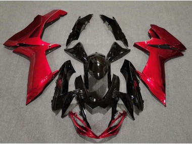 2011-2024 Gloss Black and Lava Red Suzuki GSXR 600-750 Motorcycle Fairings