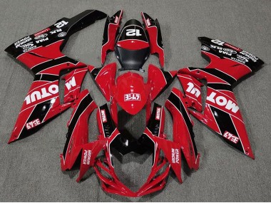 2011-2024 Gloss Red and Black Motul Suzuki GSXR 600-750 Motorcycle Fairings