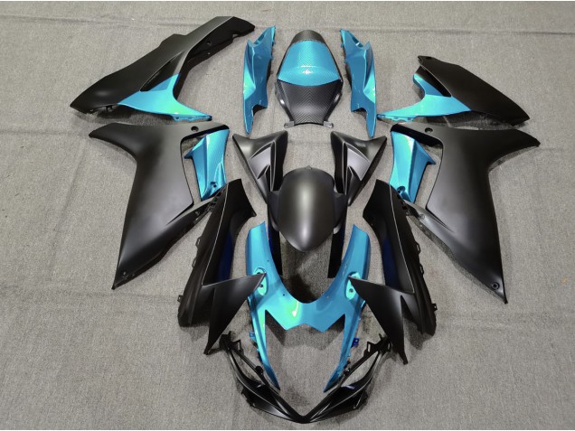 2011-2024 Light Blue and Matte Black Suzuki GSXR 600-750 Motorcycle Fairings 2011-2024 Light Blue and Matte Black Suzuki GSXR 600-750 Motorcycle Fairings