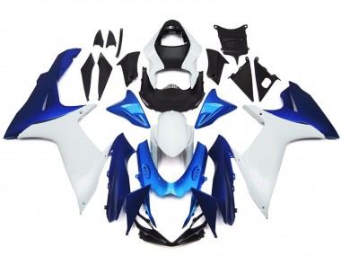 2011-2024 Plain White and Blue Style Kit Suzuki GSXR 600-750 Motorcycle Fairings
