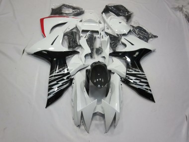 2011-2024 White and Black Suzuki GSXR 600-750 Motorcycle Fairings
