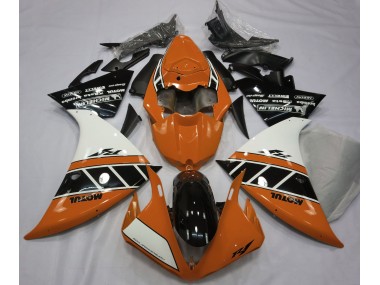2012-2014 Gloss Orange White and Black Yamaha R1 Motorcycle Fairings