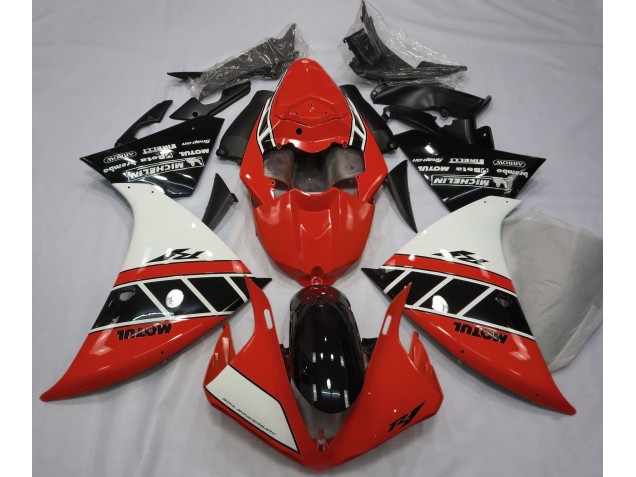 2012-2014 Gloss Red White and Black Yamaha R1 Motorcycle Fairings 2012-2014 Gloss Red White and Black Yamaha R1 Motorcycle Fairings