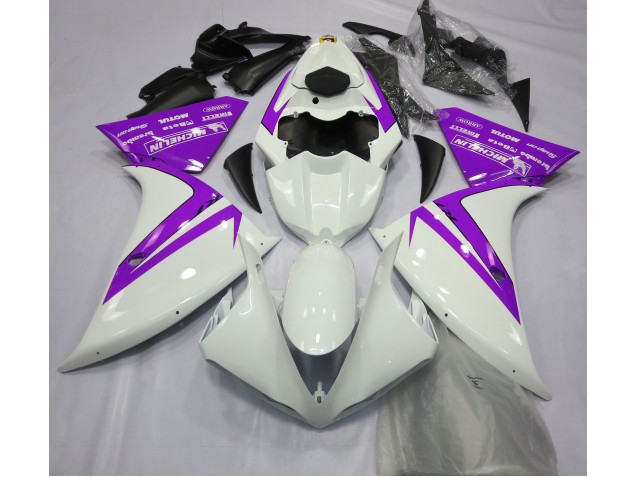 2012-2014 Gloss White and Purple Yamaha R1 Motorcycle Fairings 2012-2014 Gloss White and Purple Yamaha R1 Motorcycle Fairings