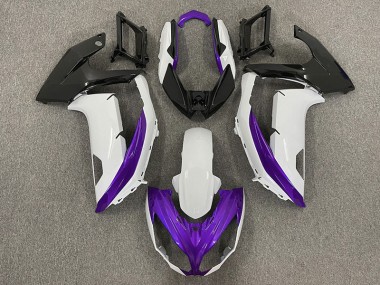 2012-2016 Gloss White & Purple Kawasaki Ninja 650R Motorcycle Fairings