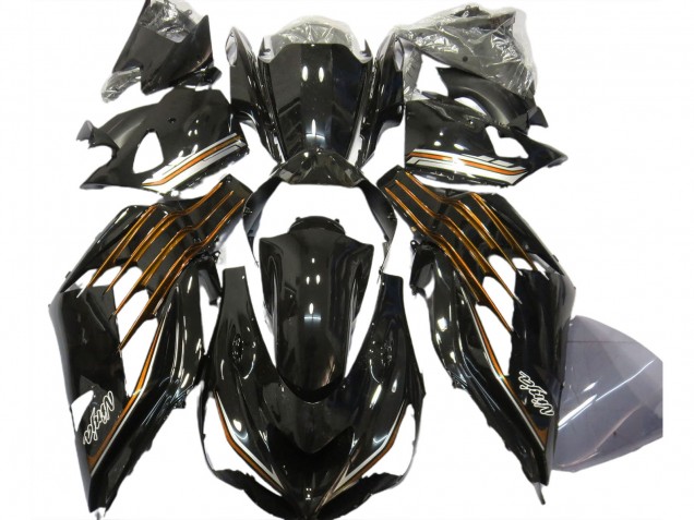 2012-2021 Gloss Black & Orange Kawasaki ZX14R Motorcycle Fairings 2012-2021 Gloss Black & Orange Kawasaki ZX14R Motorcycle Fairings