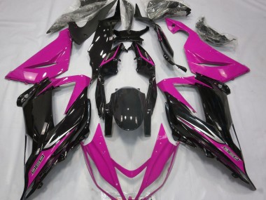 2013-2018 Black and Pink Kawasaki ZX6R Motorcycle Fairings