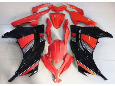 2013-2018 Candy Red and Black Kawasaki Ninja 300 Motorcycle Fairings