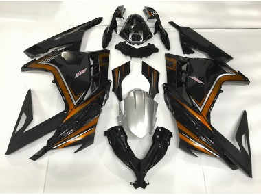 2013-2018 Gloss Black & Orange Kawasaki Ninja 300 Motorcycle Fairings
