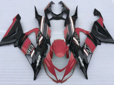 2013-2018 Gloss Red and Black Kawasaki ZX6R Motorcycle Fairings