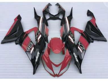 2013-2018 Gloss Red and Black Kawasaki ZX6R Motorcycle Fairings