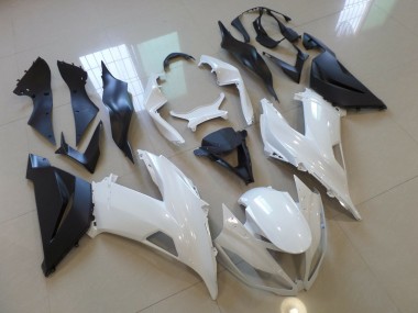 2013-2018 Gloss White Black Kawasaki ZX6R Motorcycle Fairings