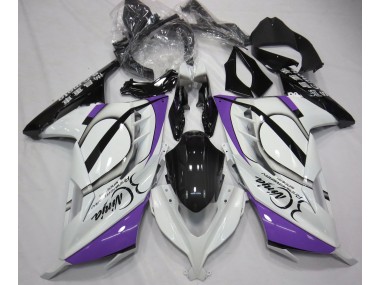2013-2018 Gloss White & Purple Kawasaki Ninja 300 Motorcycle Fairings